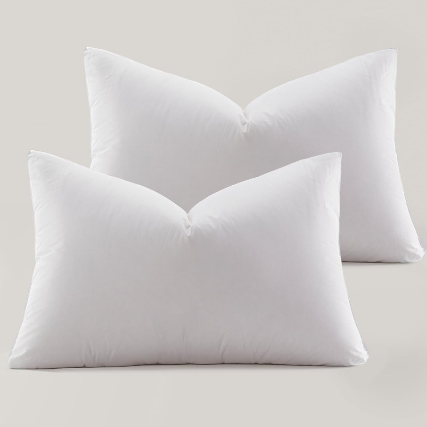 Globon Ultra Soft Down Pillow King Size Set of 2, All Down Filled Bed Pillow for Sleeping, 100% Cotton Shell 500 Thread Count, Soft Hotel Collection Down Feather Pillow 20" x 36" - Medaid International