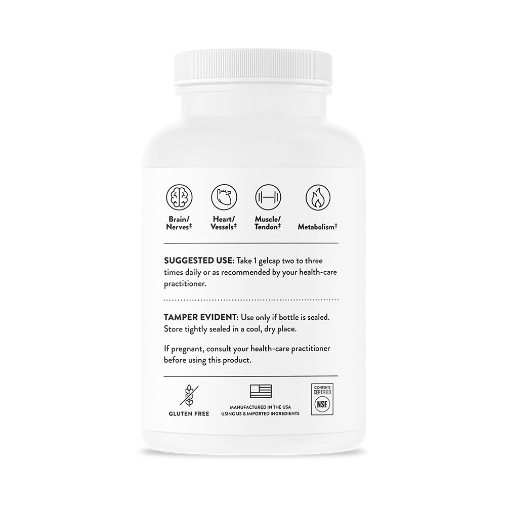 THORNE - Super EPA - Omega-3 Fatty Acids EPA 425mg & DHA 270mg Supplement - Support Brain, Cardiovascular, Joints & Skin* - Gluten, Dairy & Soy-Free - 90 Gelcaps - Medaid International