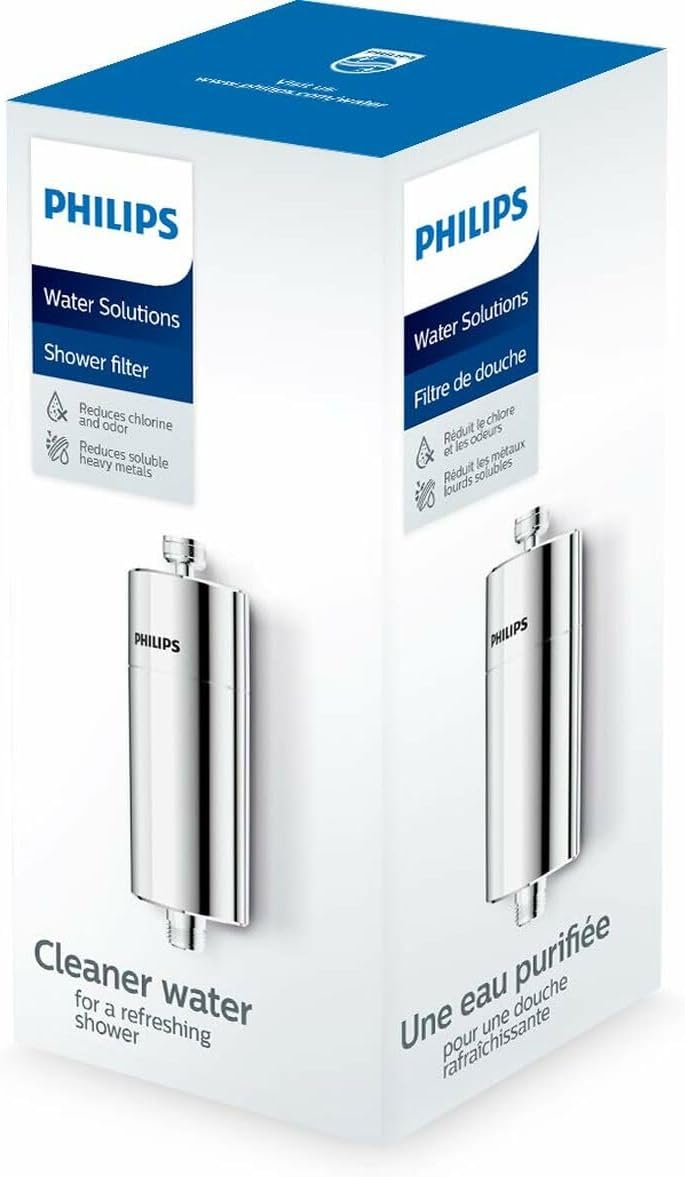 Philips Water - In-Line Shower Filter, Reduces Chlorine by up to 99%, Easy to Instal, Fits all standard hoses and taps - Medaid International