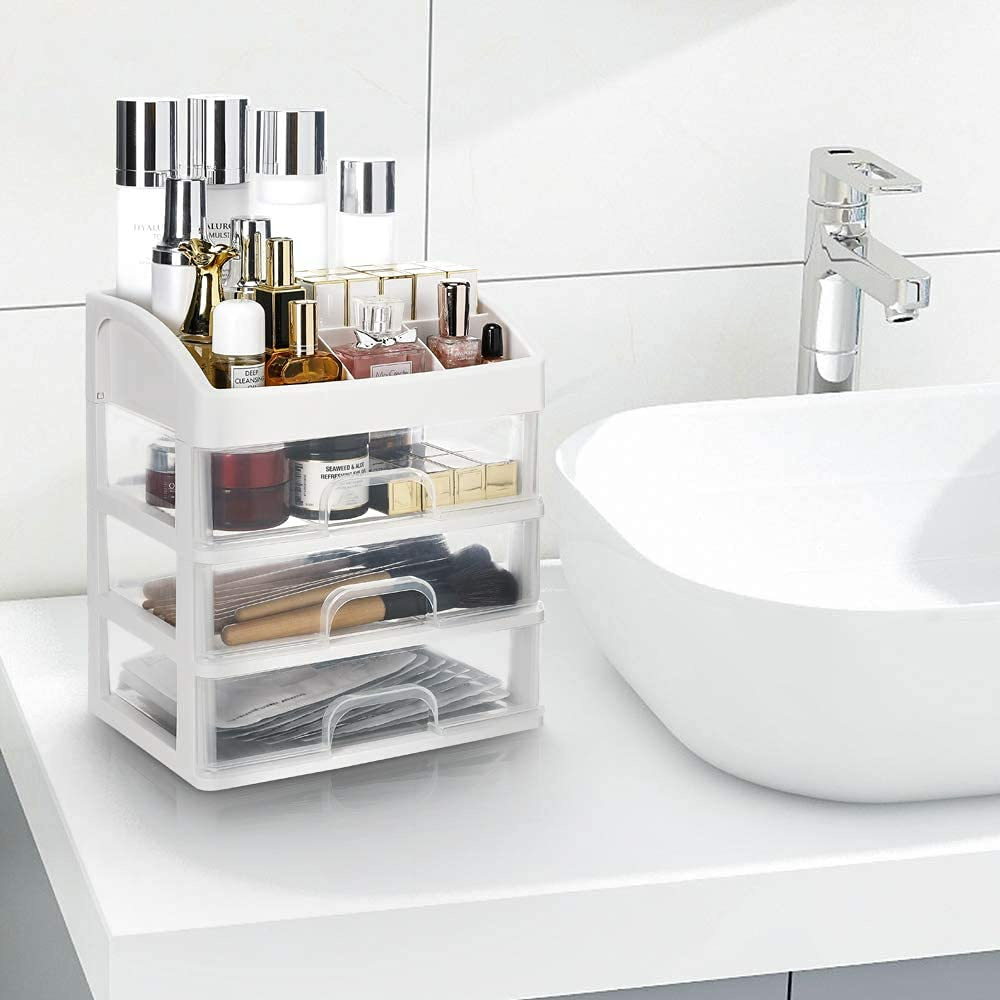 3 Layer Multipurpose Plastic Storage Drawer Box organizer for Kitchen tools, Office, Stationary, Jewellery, Make up, Cosmetics - Medaid International