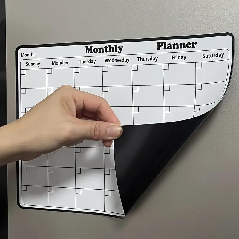 Magnetic Monthly and Weekly Calendar for Fridge, Magnetic Planner, Monthly Planner Family Planning Board, 11 x 8 Inches - Medaid International