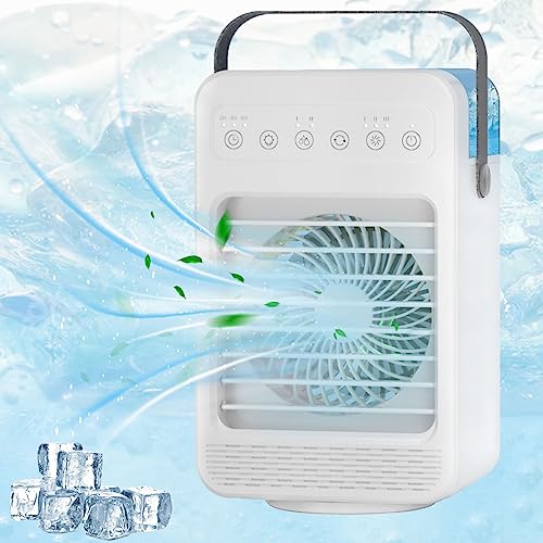 Trovono - Portable Air Conditioner Fan with 4 Speeds, 600ML Tank, LED Light