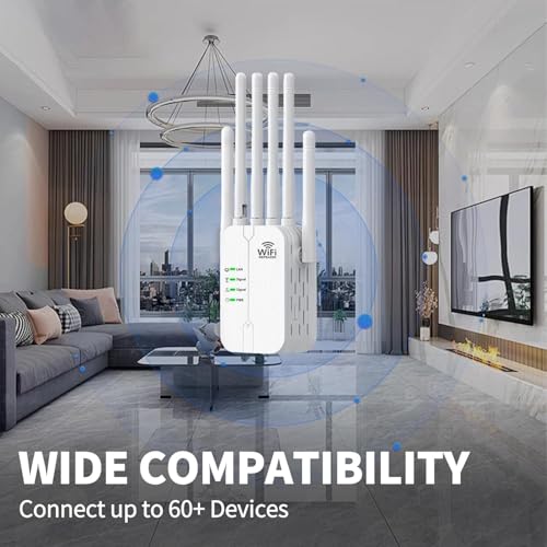 Tbnevig - 2025 WiFi Extender with 6 Antennas, 11000 Sq. Ft. Coverage, Ethernet Port