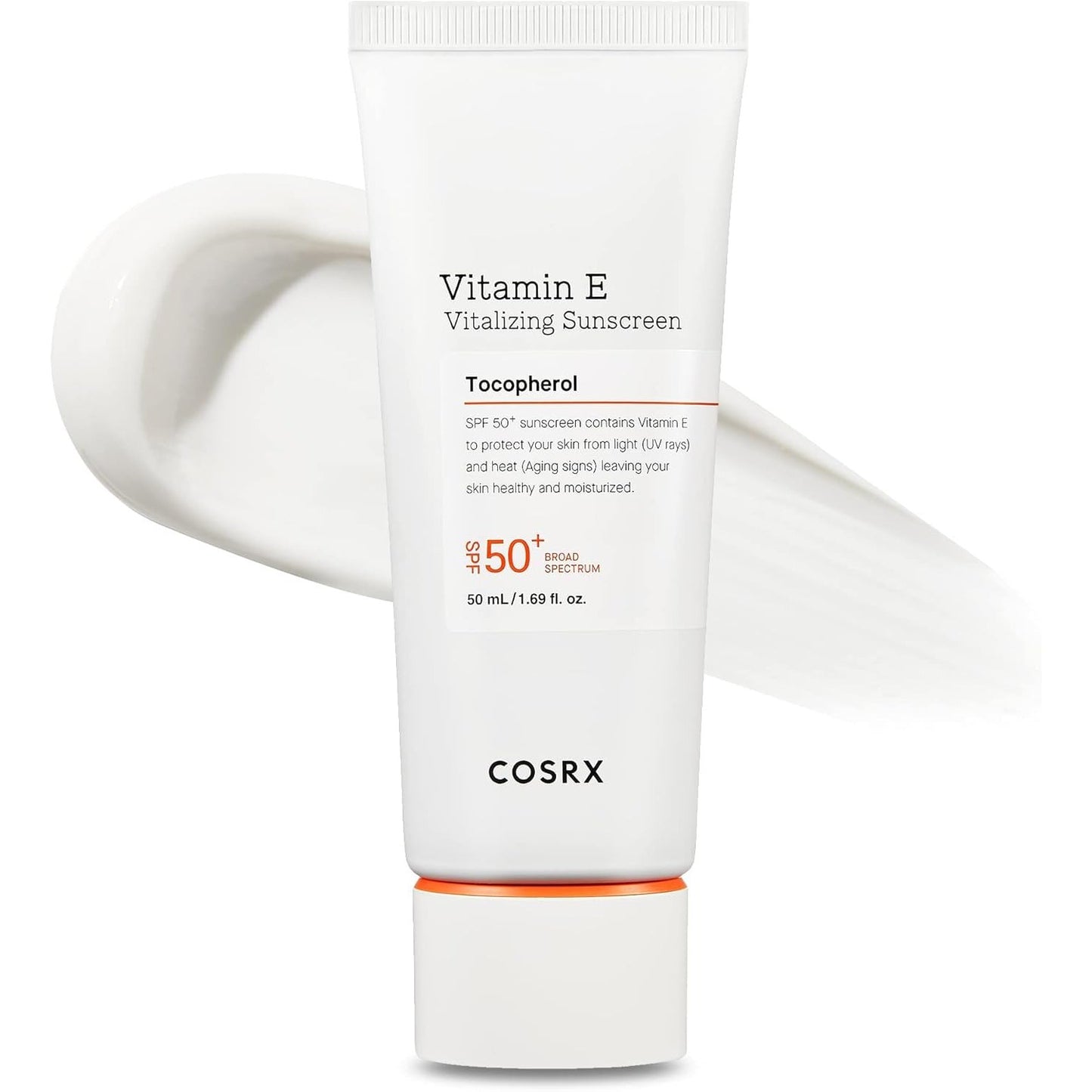 COSRX Vitamin E Vitalizing Face Sunscreen SPF 50, 1.69 fl oz, SPF Moisturizer, Lightweight under Makeup, Summer Travel Essentials, Korean Skin Care, Korean Sunscreen for Face, Stocking Stuffers - Medaid International