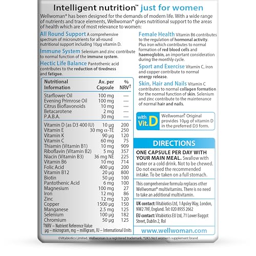 Wellwoman Vitabiotics Advanced Vitamin & Mineral Formula with Evening Primrose & Starflower Oils 30 Capsules - Medaid International