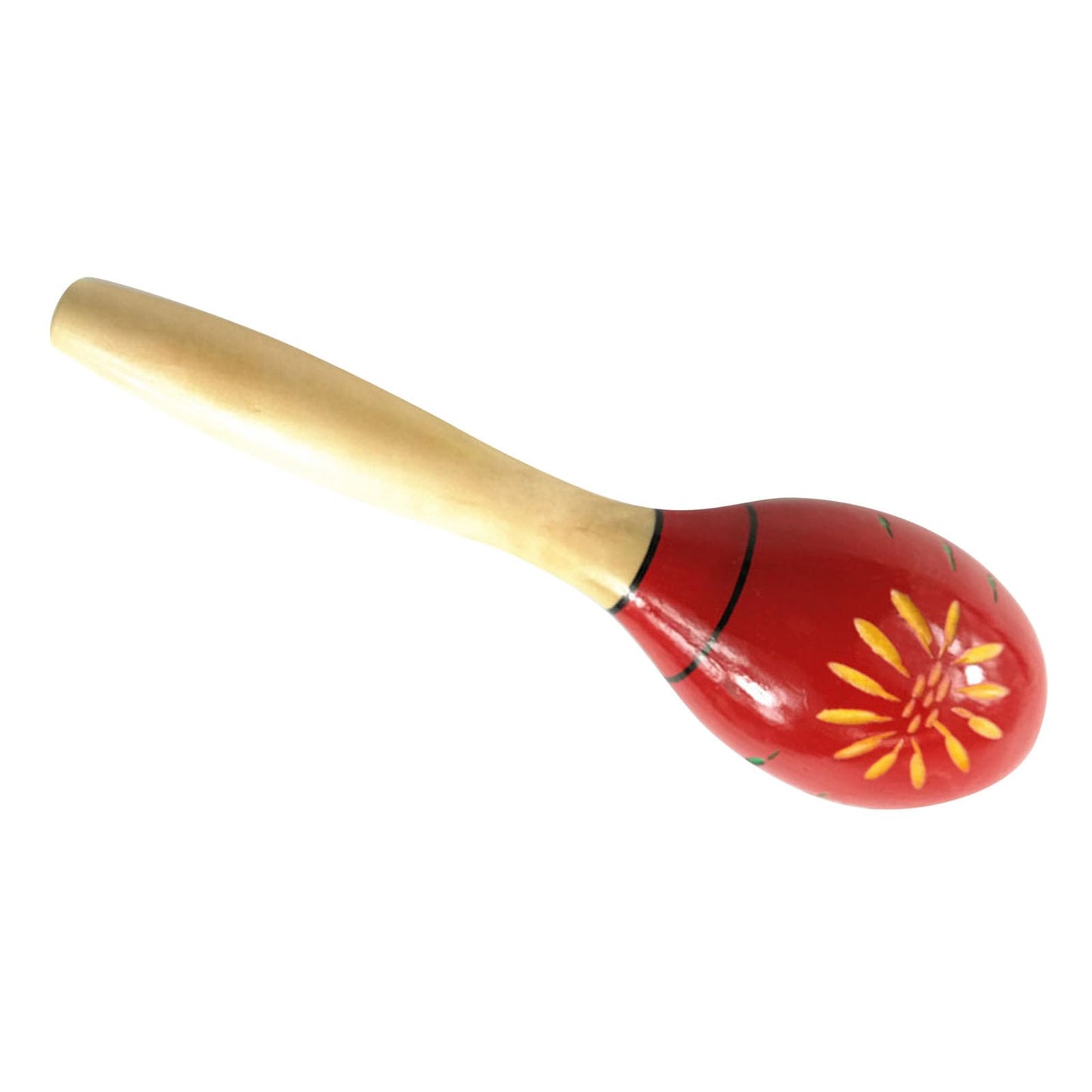 POENVFPO Maracas Musical Instruments, Easy To Use Educational Durable Maracas Wooden Shaker for Musical Fun (Long Red Carved Flowers) - Medaid International