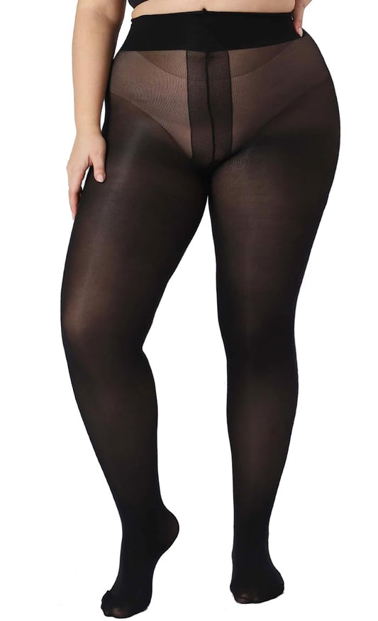 ARMOROSE Plus Size Ultra Strong Tights for Women, 40D T-Croth Semi-Sheer Pantyhose Rip-Resist High Waist Stockings - Medaid International