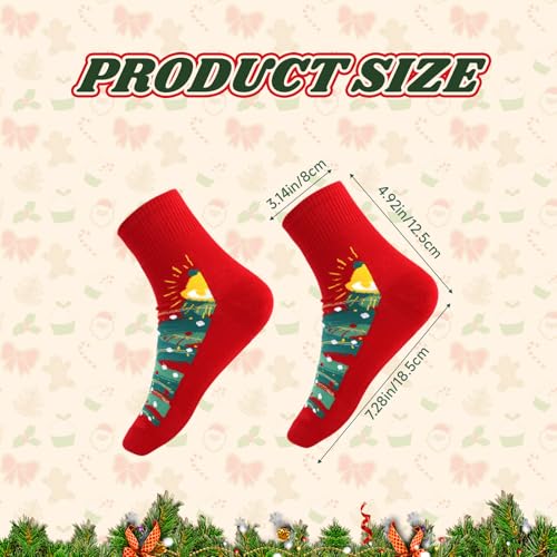 Christmas Socks for Women, Practical Cute Ankle Sock with Santa Claus, Christmas Socks with Festive Prints for Daily (Grey) - Medaid International