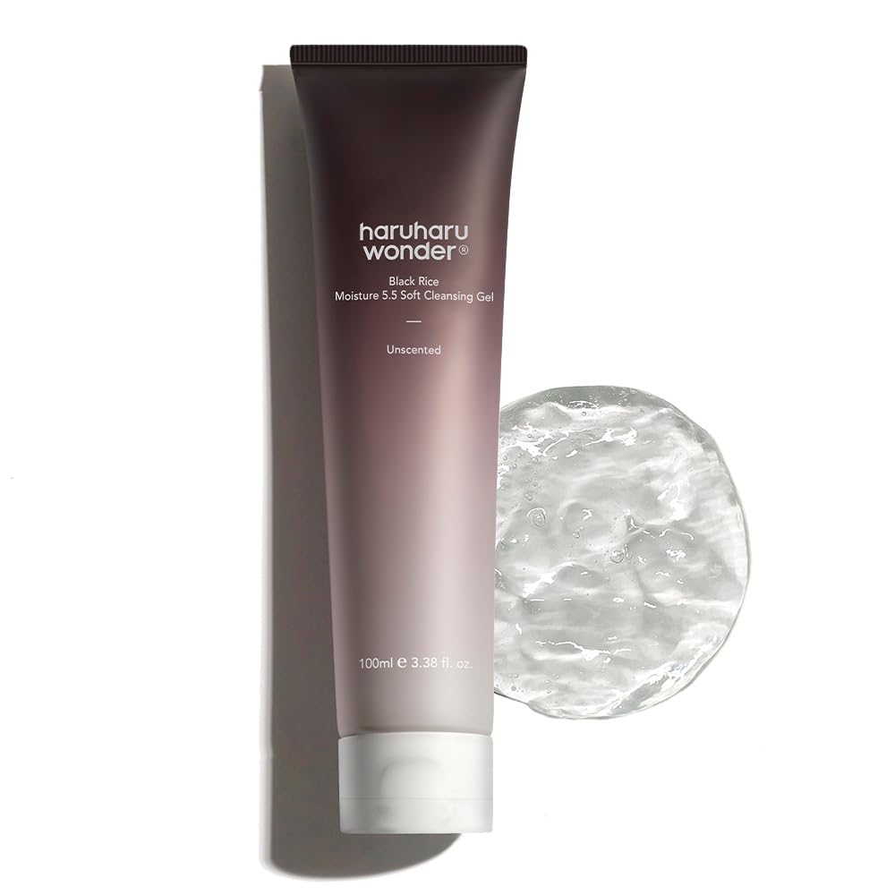 HARUHARU wonder Black Rice Moisture 5.5 Soft Cleansing Gel, Gentle Daily Cleanser, Low 5.5pH, Moisture Balance, Soap Free, For Sensitive Skin, Holiday Stocking Stuffer, Vegan, Cruelty-Free, 3.4 fl.oz - Medaid International
