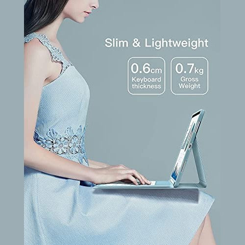 PboyiqiS - Keyboard Case for Galaxy Tab S7 FE/S7 Plus/S8 Plus, Bluetooth, Detachable, Pencil Holder