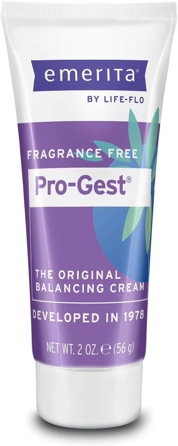 Emerita by Life-flo Pro-Gest Balancing Cream with Vitamin D - Progesterone Cream for Women - The Original Balancing Cream with USP Progesterone from Wild Yam - 60-Day Guarantee, Fragrance Free, 56g - Medaid International