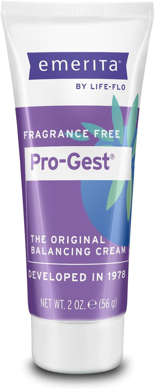 Emerita by Life-flo Pro-Gest Balancing Cream with Vitamin D - Progesterone Cream for Women - The Original Balancing Cream with USP Progesterone from Wild Yam - 60-Day Guarantee, Fragrance Free, 56g - Medaid International
