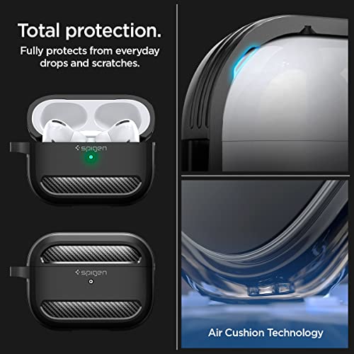 Spigen - Rugged Armor Case for AirPods Pro 2, Slim Design, Metal Carabiner, TPU Protection