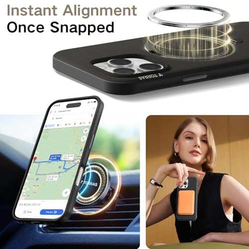 TORRAS 360° Spin Stand for iPhone 16 Pro Max Case, Fit for Magsafe, Mil-STD Protective Hard PC Scratch-Resistant Case for iPhone 16 Pro Max Phone Case with Kickstand, Ostand Spin, Onyx Black, 6.9 inch - Medaid International