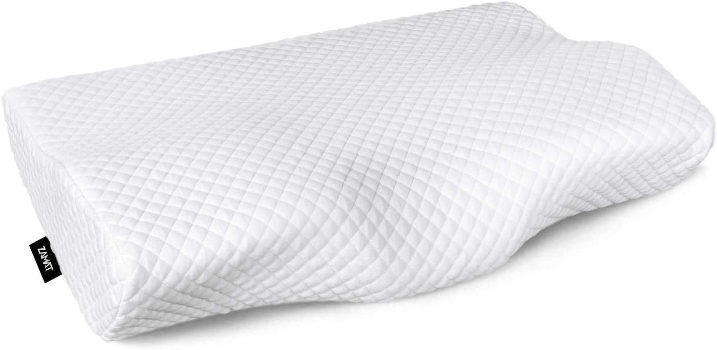 ZAMAT Memory Foam Pillow for Neck Pain Relief, Adjustable Orthopedic Ergonomic Cervical Pillow for Sleeping with Washable Cover, Bed Pillows for Side, Back, Stomach Sleepers - Medaid International