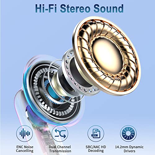 Wasart - Wireless Bluetooth 5.3 Earbuds, 40H Playtime, CVC8.0 Mic, IP7 Waterproof