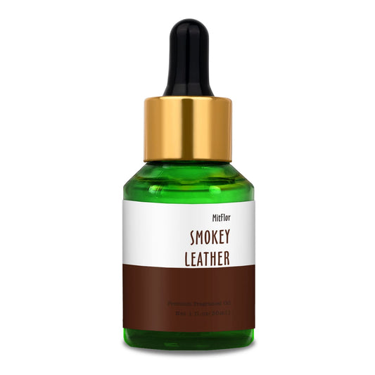 Smokey Leather Fragrance Oil, MitFlor Single Scented Essential Oil for Diffuser, Premium Grade Fragrance Oil for Soap & Candle Making, Men & Woody Scent for Home Fragrance, 30ml - Medaid International