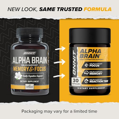 ONNIT Alpha Brain Nootropic Brain Supplement for Men & Women | Memory, Mental Clarity & Cognitive Improvement | Focus Capsules with L-Theanine, Vitamin B6 & Phosphatidylserine (30 Count) - Medaid International