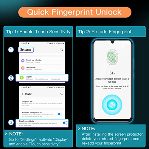 JETech - 9H Tempered Glass Screen Protector for Samsung Galaxy A34 5G, Anti-Scratch, HD Clear, 3-Pack