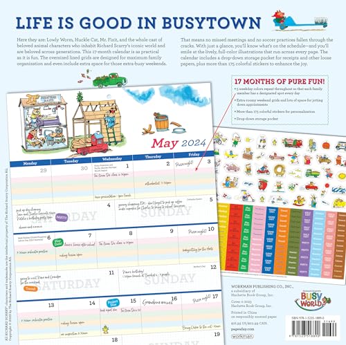 Richard Scarry Big Busy Family 2024 Wall Calendar: Track Every Family Member's Daily Activities - Medaid International