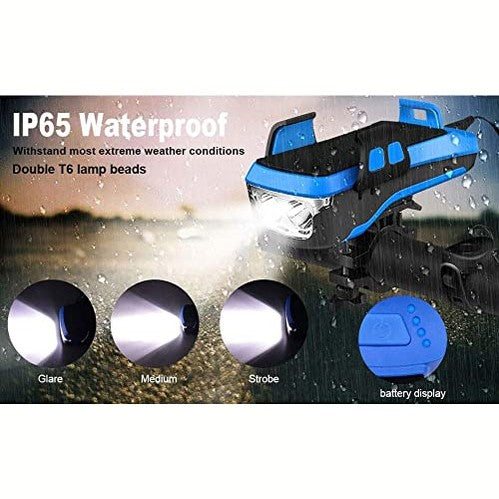 BikePro - 4 In 1 Waterproof Bike Phone Holder With Solar Power Bank & Bell