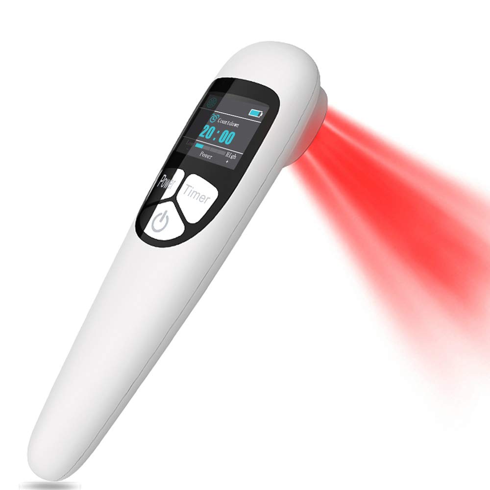 Cold Laser Therapy Device for Dog Veterinary, Handhold, Low Level Laser Red Light Therapy for Human Pain Relief Knee, Joint, Muscle, 4 Power/4 Timer, 3X 808nm + 13x 650nm - Medaid International