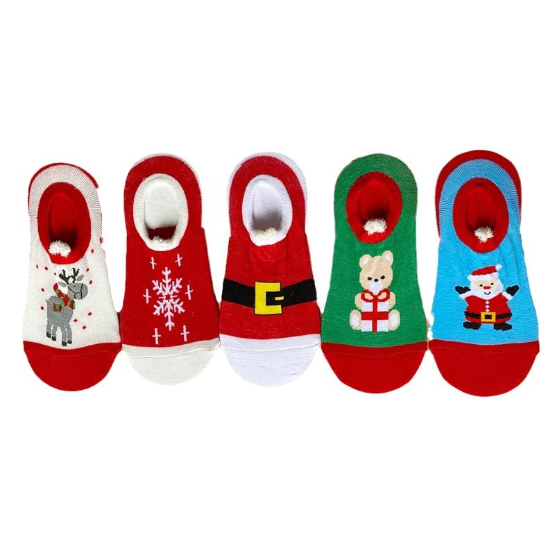 5 Pairs of Women's Cute Cartoon Christmas-Themed Socks for The Autumn And Winter Season Christmas Gifts for Family and Friends - Medaid International