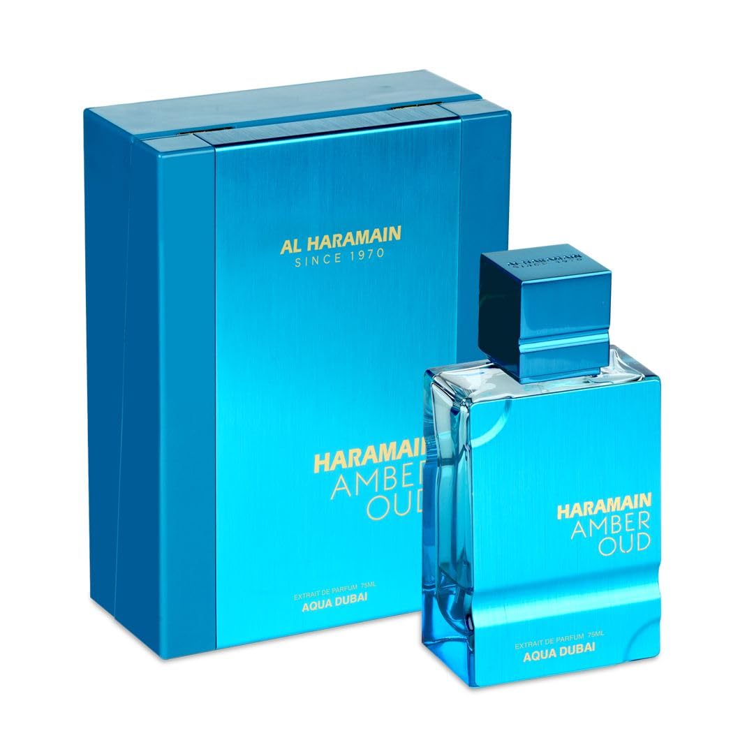 Al Haramain Amber Oud - Aqua Dubai - Cologne for Men and Women - Bergamot, Amber, Musk Fragrances - Long Lasting Perfume for Men and Women - 2.5 oz - Medaid International