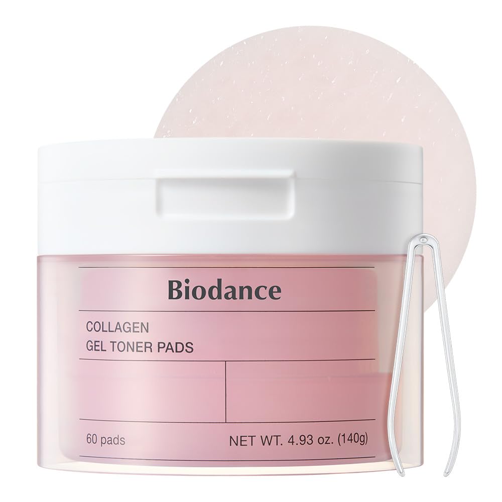 Biodance Collagen Gel Toner Pads, Pore Minimizer for Face, Improving Elasticity, Plumping Toner Pads for Sensitive Skin, Korean Skincare, Stocking Stuffers for Teen Girlsㅣ4.93 fl.oz.(140g)*60Pads - Medaid International
