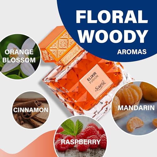 Sapil Elixir Fusion Unisex Eau De Parfum – Floral Fruity Blend with Biscuit, Vanilla & Cinnamon – Long-Lasting Luxury Niche Perfume for Men & Women – 3.38 oz - Medaid International