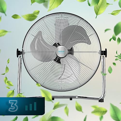 Cecotec - EnergySilence 4300 Pro Fan, 110W, 3 Speed, Adjustable Tilt, Chrome Finish