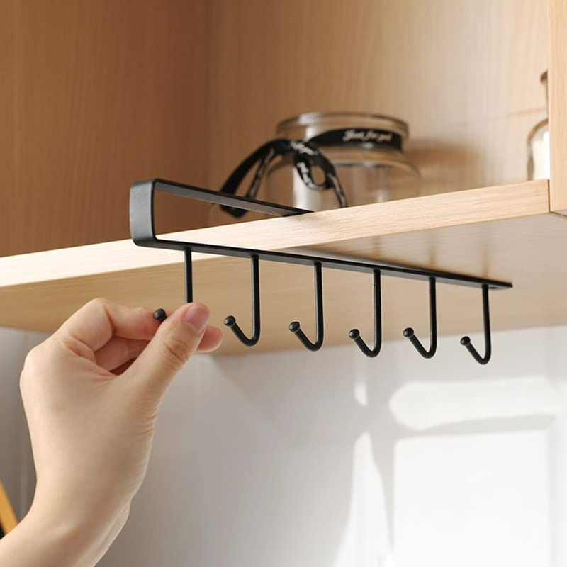 Convenient Clip Hook Iron 6 Hook Storage Rack Cabinet Metal Frame - Medaid International