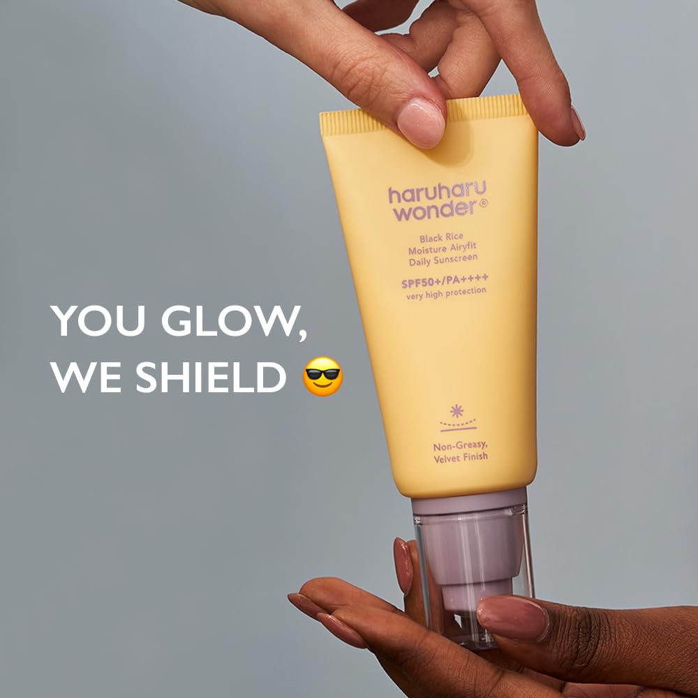 Haruharu Wonder Black Rice Moisture Airyfit Daily Sunscreen 1.69fl.oz - Velvet Finish, No White Cast, Hydrating, Moisturizing, Korean Skin Care, Vegan, Clean Beauty - Medaid International