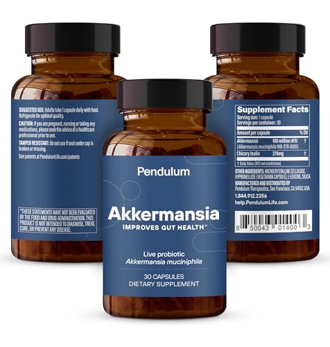Pendulum Akkermansia Probiotic with Prebiotic Fiber - Increases GLP-1 Production, Delayed Release, Third-Party Tested, 100M AFU Live Strain for Gut Health for Men & Women (30 Capsules, 1-Pack) - Medaid International