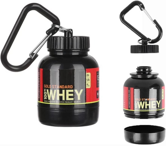 Protein Powder Container – Portable 30ml Supplement Dispenser with Keychain | Easy-to-Use for Gym, Fitness & Travel - Medaid International
