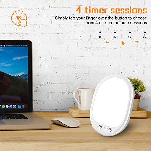 Soulcker - 10,000 Lux Light Therapy Lamp with 3 Brightness Levels & Timer
