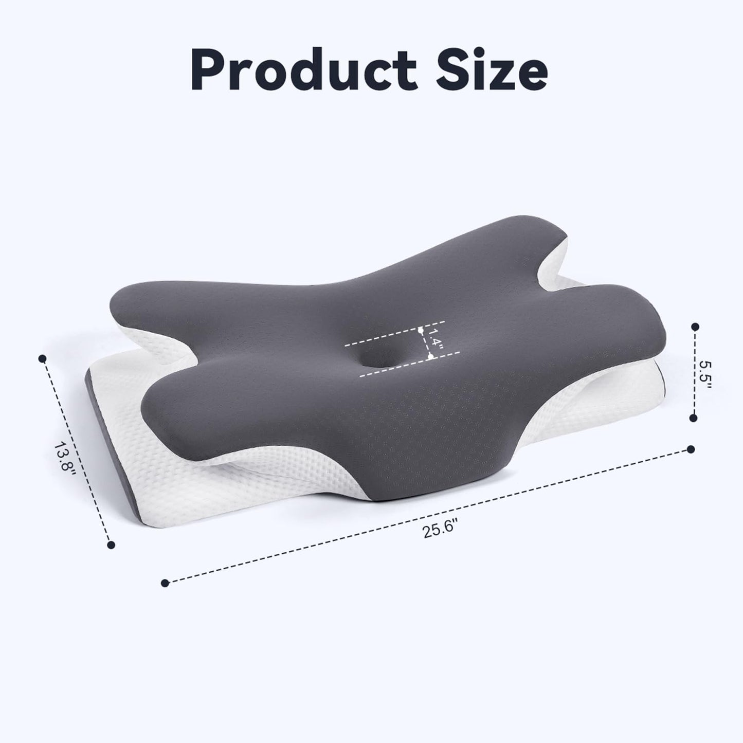 Vipfree Cervical Cooling Ergonomic Pillow, Adjustable Ergonomic Memory Foam Pillow, Cervical Support & Relieves Neck and Shoulder Pain, Orthopedic Pillow for All Sleep Positions - Medaid International