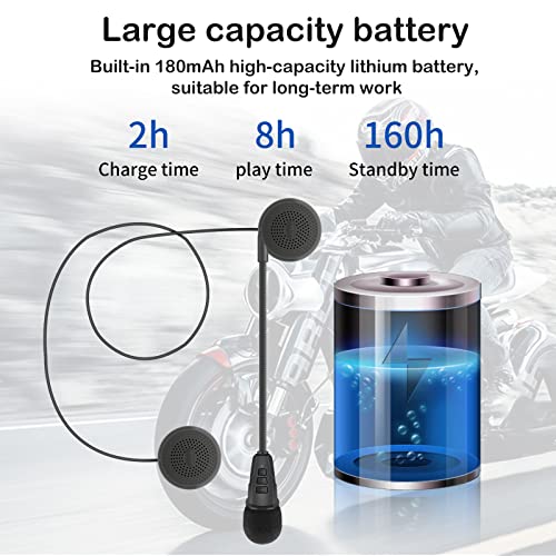 Obest - Bluetooth 5.0 Motorcycle Helmet Headphones, Hands-Free, Dual Connect