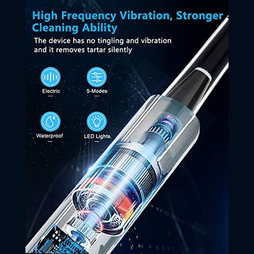 Lymi - Plaque Remover Kit with LED, 3 Modes, 2 Replaceable Heads, Safe for All