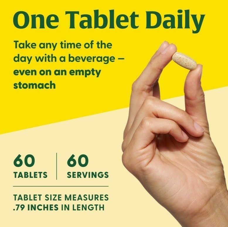 MegaFood One Daily Mens Multivitamins - Multivitamin for Men - Vitamin C, Vitamin D3 & Vitamin B12 - Muscle, Energy Metabolism & Immune Support - Vegetarian, Gluten Free - 60 Tablets, 60 Servings - Medaid International