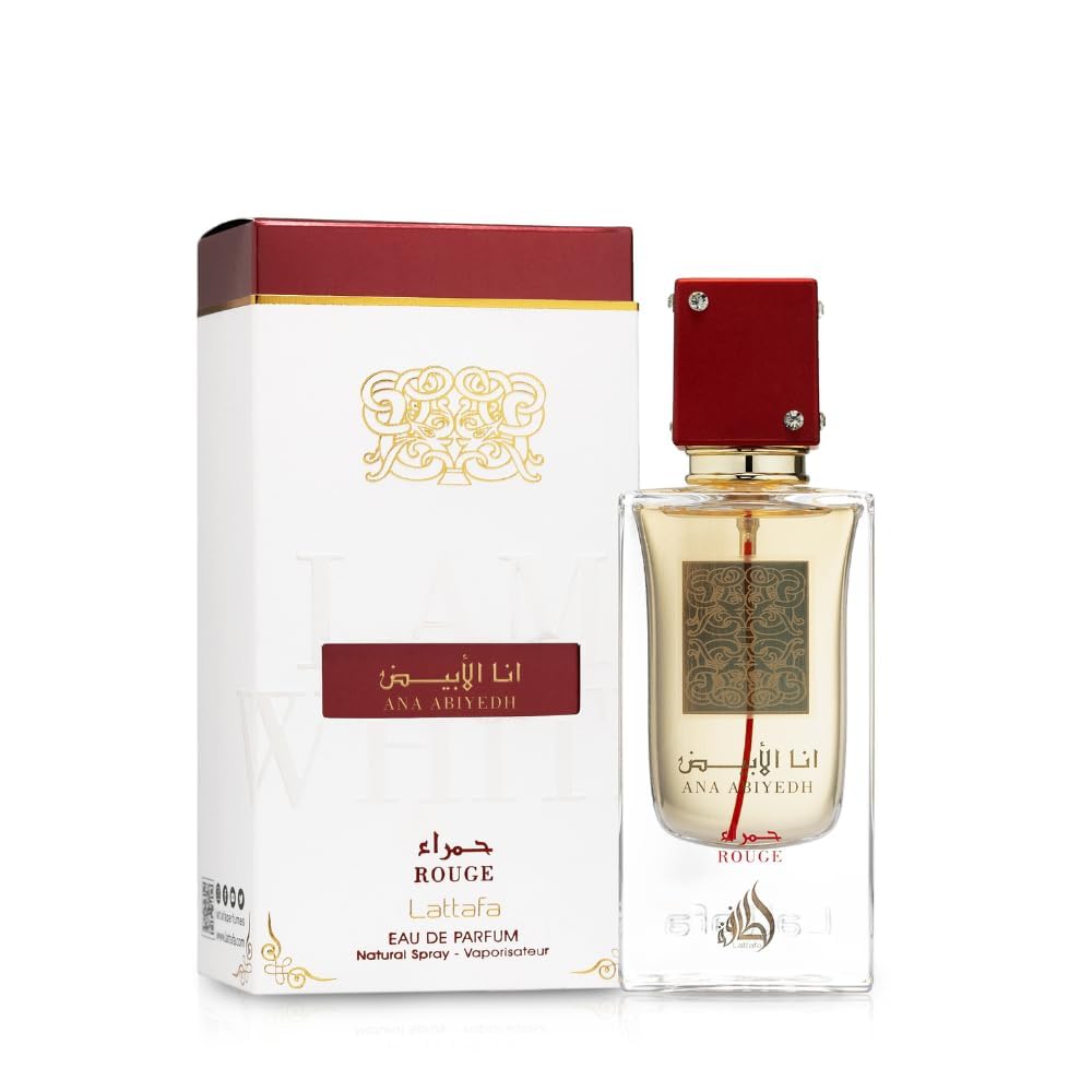 Lattafa Perfumes Ana Abiyedh Rouge for Unisex Eau de Parfum Spray, 2.0 Ounce / 60 ml - Medaid International