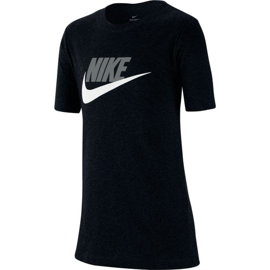 Nike Boy's NSW Futura Icon Tee (Little Kids/Big Kids) Black/Light Smoke Grey MD (10-12 Big Kid) - Medaid International