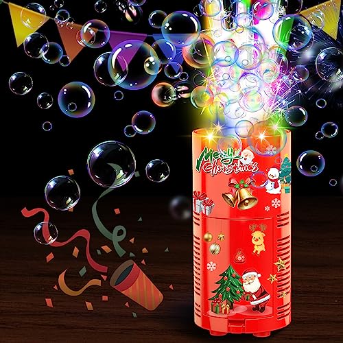 Ivtivfu - Fireworks Bubble Machine with Lights, 13 Holes, Closeable Sound, Perfect for Kids Parties