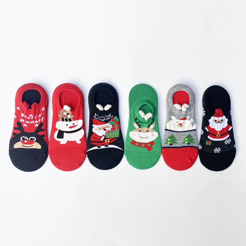 6 Pairs Cute Cartoon Christmas Socks for All Season Good Choice for Christmas Gifts and Decorations - Medaid International