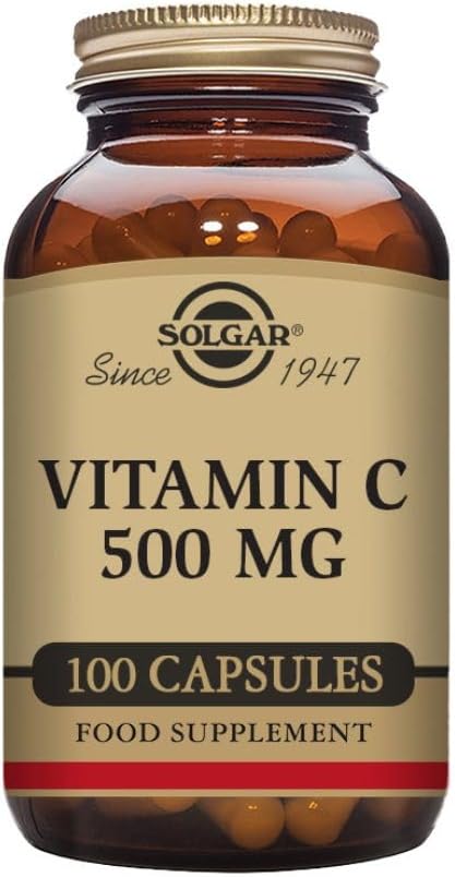 Solgar 500 mg Vitamin C Vegetable Capsules - Pack of 100 - Seasonal Immunity Support - Potent Antioxidant - Reduces Tiredness and Fatigue - Collagen F - Medaid - Lebanon
