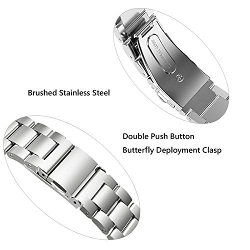 Berfine - Quick Release Stainless Steel Watch Strap, 16mm to 24mm Sizes, Durable & Stylish