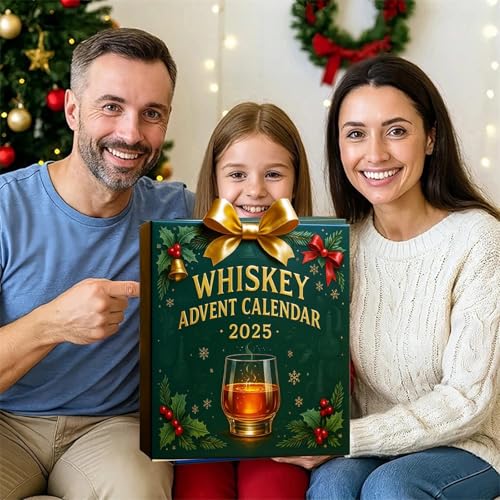 2025 Whiskey Advent Calendar, 16 Set A Daily Tasting Journey Through the World of Whiskey,Unique Christmas Advent Calenda for Men & Whiskey Lovers Room Decorations for Adults(B) - Medaid International