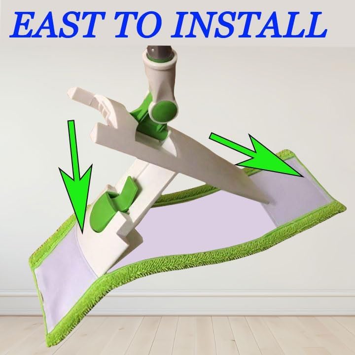 4 Pack Reusable Microfiber Mop Pads Compatible with 3M Scotch-Brite M-005 Floor Mops, 2 Pack Wet and 2 Pack Dry Use Pads Fit for Folding mop 15 in*3.9 in mop Head - Medaid International