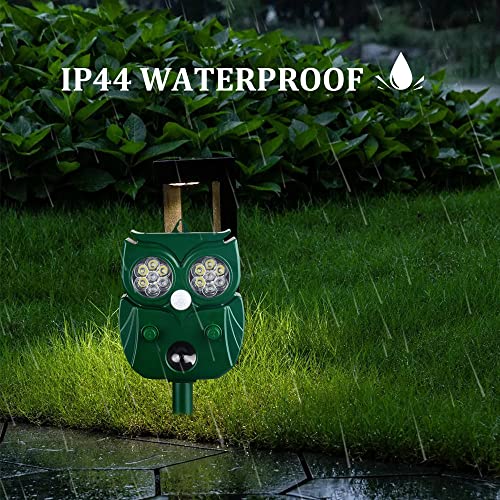 Bogutongjin - Ultrasonic Solar Cat Deterrent, Waterproof, LED Flash, IP44