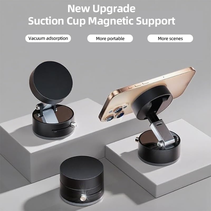 Pink Rotatable and Foldable Magnetic Phone Stand, Heavy-Duty Magnetic Fitness Mirror, Smooth Surface, All Vehicles - Medaid International